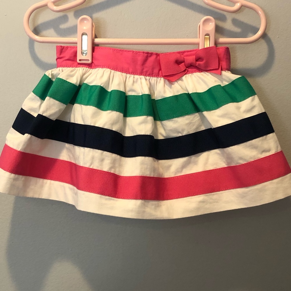 Gymboree White Ribbon Striped Skirt with Bloomers